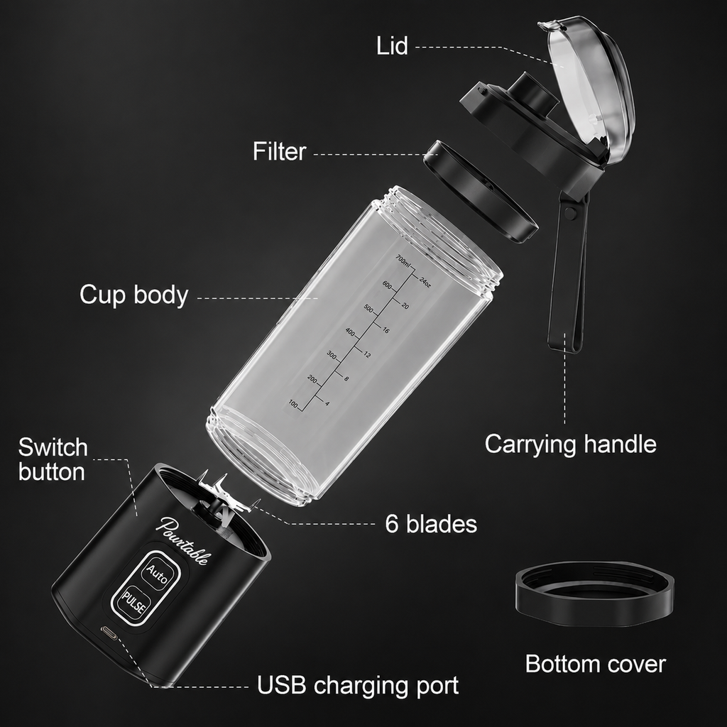 Rechargeable Portable Blender High Power