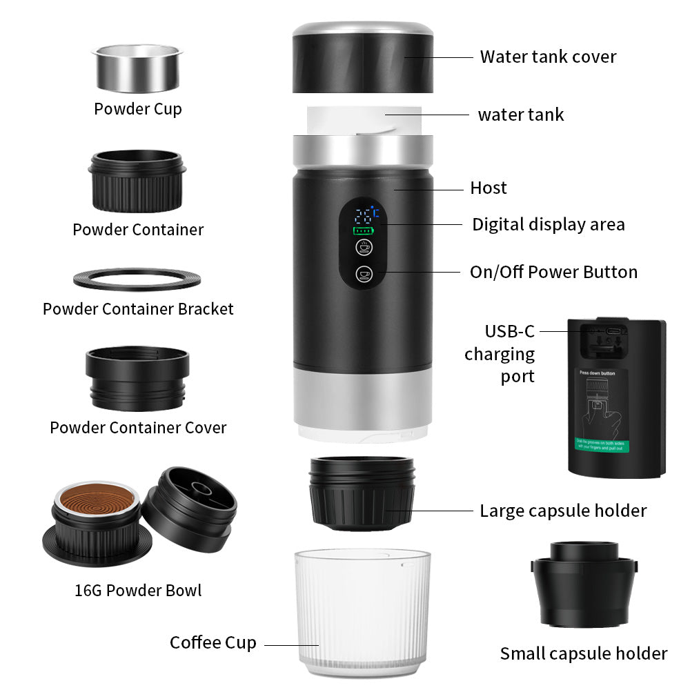 Portable Electric Coffee Maker USB-C Compatible